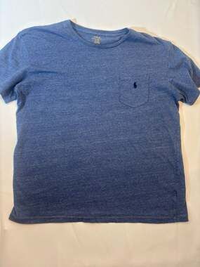 Polo Ralph Lauren Blue Heathered Pocket T-Shirt Size L
